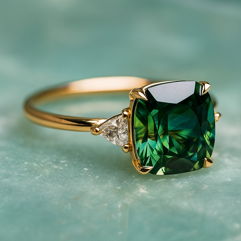 Elegant Square Emerald Ring